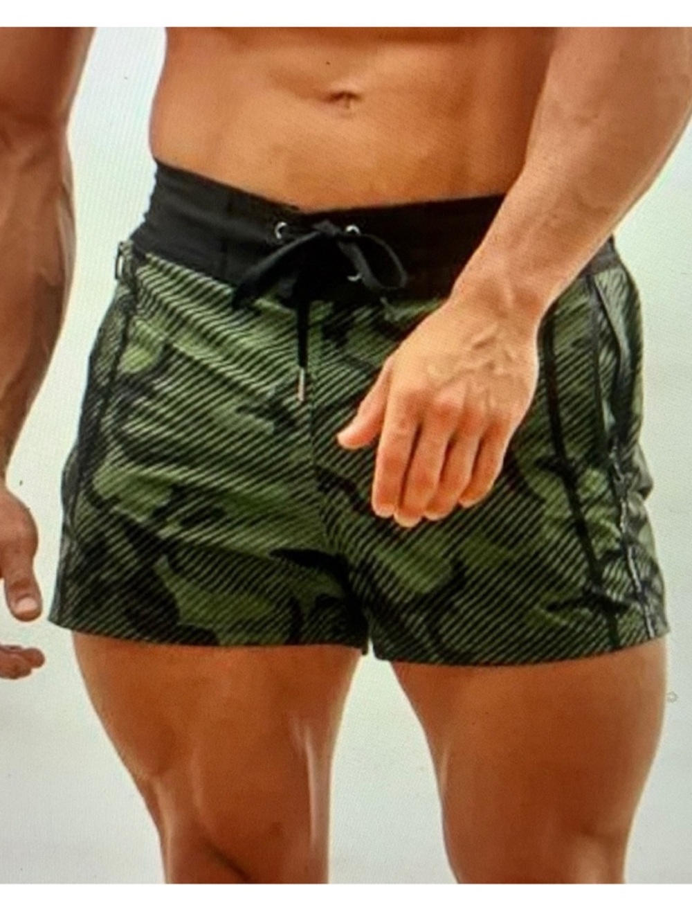 Tucann Striped Camo Swim Trunks Green Camo - Picture 8 of 13